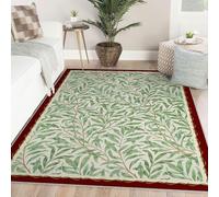 Alfombra Estilo Morris, follaje botánico y Verde Olivo, ramitas de Sauce, alfombras de Interior, moqueta Rectangular de Pelo bajo y Antideslizante para despacho en casa, Comedor. 200x300cm
