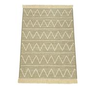 Alfombra étnica flecos antideslizante 200x150 cm - Natural/Blanco