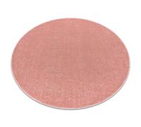 Alfombra ETON PLUS círculo color rosa empolvado monocromática uniforme lisa circulo 100 cm