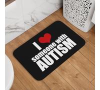 Alfombra Exterior Amo A Alguien con Autismo Fino Felpudo Entrada Interior Absorbentes Tapete Entrada Casa para Pasillo Cocina Dormitorio 60X40Cm