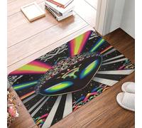 Alfombra Exterior Arcoíris Salpicado, Extraterrestre Espacial, Tercer Ojo Suaves Felpudo Entrada Atrapapolvo Trampa De Tierra para Baño Recibidor Pasillo 60X40Cm