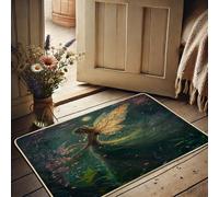 Alfombra Exterior Hada Flores Hada Verde Antideslizante Alfombra De Entrada Lavable Alfombrilla para Entrada para Oficina Cocina Baño 60X40Cm