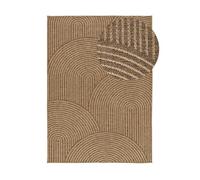 Alfombra exterior/interior geométrica efecto yute natural acra, 80x150 cm - atticgo