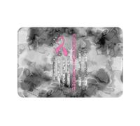 Alfombra Exterior para Puerta Bandera Rosa De Mujeres Supervivientes De Cáncer De Mama Suave Franela Alfombras Súper Absorción De Agua Bienvenida Alfombra para Dormitorio Comedor Pasillo 60X40Cm