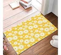 Alfombra Exterior para Puerta Margarita Amarilla Fresca Felpudo Moderno Felpudo Decorativo Suaves Alfombrilla para Hogares Dormitorio Pasillos 60X40Cm