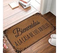 Alfombra Exterior para Puerta Piso Bienvenido A La Casa De Los Grandpas Suave Franela Alfombras Esponjosa Alfombras para Cocina Fiesta Hogares 60X40Cm