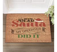 Alfombra Exterior para Puerta Querido Santa, Mi Hija Lo Hizo Muy Suave Estera Interior Resistente A La Suciedad Alfombras para Jardín Hogares Cocina 60X40Cm