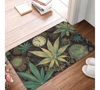 Alfombra Exterior para Puerta Una Calada A Tiempo De Marihuana Esponjosa Franela Alfombras Resistente A La Suciedad Estera Interior para Oficina Cocina Comedor 60X40Cm