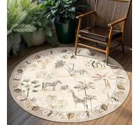 Alfombra Exterior Redonda 200 Zebra Negra Comodidad clásica Alfombras Base Antideslizante,Gran tamaño Alfombra de Dormitorio de Pelo Corto,Lavable,Plegable,para Comedor,salón