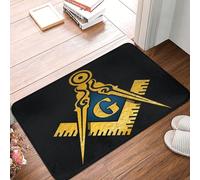Alfombra Exterior Símbolo De La Cabaña Masónica De La Masonería Duradera Alfombra Entrada Atrapapolvo Tapete De Entrada para Baño Recibidor Hogar 60X40Cm