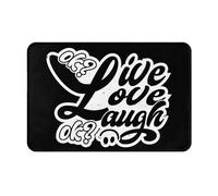 Alfombra Exterior Vive Ama Ríe Fino Felpudo Resistente Tapete Entrada Casa para Cocina Dormitorio Baño 60X40Cm