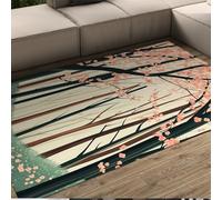 Alfombra Flor Cerezo salón 60x120 Alfombras Lavables Zonas alfombras Cuento Hadas Sakura Bosque Dormitorio ilustración Adorable decoración artística Alfombra Accesorios hogar Pelo bajo Suave