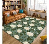 Alfombra floral botánica de hojas verde primavera antideslizante para el hogar, interiores, alfombras que no se desprenden, para sala de estar, dormitorio, comedor, escritorio, oficina, decoración de
