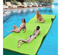 Alfombra flotante de agua para cojín de agua de espuma flotante de lago para niños y adultos, flotador de piscina de espuma XPE resistente a la rotura de 2 capas, verde, 180X55X2.2cm