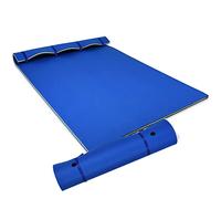 Alfombra flotante de agua para lago, cojín flotante de espuma para niños y adultos, flotador de piscina de espuma XPE resistente a los desgarros de 3 capas para fiesta, azul, 2,7 m x 1,4 m x 3,3 cm