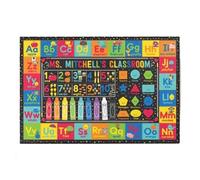 Alfombra for Aula con Formas Y Números for Niños, Área De Sala Juegos ABC, Educativa for Pequeños, Juego Aprendizaje, Dormitorio for Niño Niña, 1 Ud(1,50x80cm)