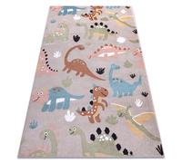 Alfombra FUN Dino para niños dinosaurios beige 80x150 cm