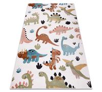 Alfombra FUN Dino para niños dinosaurios crema 160x220 cm