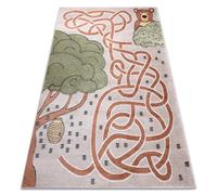 Alfombra FUN Honey para niños oso abejas beige 120x170 cm