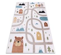 Alfombra FUN Polar para niños calles bosque crema 180x270 cm