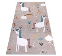 Alfombra FUN Sweety para niños unicornio arcoiris beige 180x270 cm