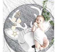 Alfombra Gatear Bebe Animales Ciervo Alfombra Redonda Habitación Decoración Infantil Tapete De Juego Manta De Bebé con Relleno
