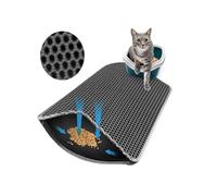 Alfombra Gatos Arenero, 60 x 40 cm, Doble Capa, resistente al agua, Alfombrilla para Gatos, Panal de Abejas, Alfombrilla para control de la dispersión, Gris, Alfombrilla Arenero Gato