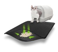 Alfombra Gatos Arenero, 75x55 cm Doble Capa Cat Litter Mat, Impermeable Alfombrilla Arenero Gato, Fácil de Limpiar
