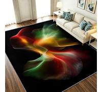 Alfombra genérica de 120 x 170 cm, interior antideslizante, absorbente, fácil de limpiar, 3D moderno abstracto, moqueta, romántica neón, cinta de suelo suave para dormitorio, sala de estar, pasillo