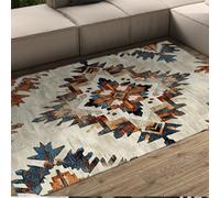 Alfombra geométrica 100x150 Tribal del suroeste de los nativos Americanos Minimalista Azteca rústica Antideslizante Lavable Suave y Grande para salón Estudio Oficina Decoración hogar Tapete