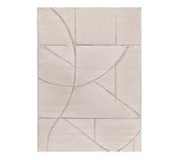 Alfombra geométrica a trazos en crema lena, 200x290 cm - atticgo