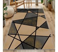 Alfombra geométrica antideslizante de pelo corto para pasillo, dormitorio, comedor, perfecta para decoración del hogar y la oficina, diseño duradero y elegante