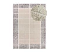 Alfombra geométrica con relieve blanco flora, 133x190 cm - atticgo