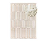 Alfombra geométrica con relieve blanco flora, 160x230 cm - atticgo