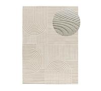Alfombra geométrica con relieve crema verona, 80x150 cm - atticgo