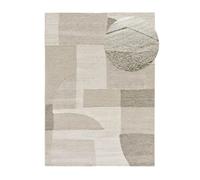 Alfombra geométrica con relieve crema verona, 80x150 cm - atticgo