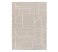 Alfombra geométrica con relieve en crema hl-ethnic, 80x150 cm - atticgo