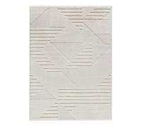 Alfombra geométrica con relieve en crema numa, 80x150 cm - atticgo