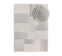 Alfombra geométrica con relieve gris baresa, 80x150 cm - atticgo