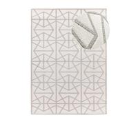 Alfombra geométrica con relieve plata flora, 160x230 cm - atticgo
