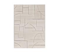 Alfombra geométrica crema lena, 80x150 cm - atticgo