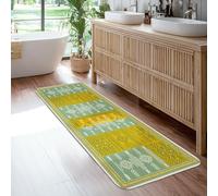 Alfombra geométrica de pasillo, moderna y contemporánea, patrón en zigzag, diamante, verde, antideslizante, estética, rectangular, alfombra para el hogar, cocina, entrada, baño, decoración de puerta