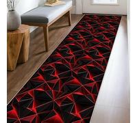Alfombra geométrica de pasillo, moderna y contemporánea pirámide triangular, ninguno rojo, pelo bajo, suave, rectangular, resistente a las manchas, para cocina, entrada, lavandería, pasillo