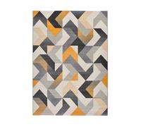 Alfombra geométrica gris / mostaza gladys, 160x230 cm - atticgo