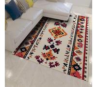 Alfombra geométrica Mediados Siglo 180x240 Alfombra Entrada Interior rústico Granja alfombras Lavables Aztecas Dormitorio Suave Pelo bajo Alfombra Rayas Retro decoración Neutra habitación