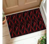 Alfombra geométrica, moderna y contemporánea pirámide triangular, ninguno rojo, borde de pelo bajo, alfombra rectangular para cocina, entrada, lavandería, decoración de mesita de noche, 2 x 3 pies