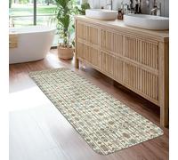 Alfombra geométrica para corredor, con líneas florales modernas, bohemias, para otoño, neutrales, de pelo bajo, esponja, rectangular, para el piso, para cocina, entrada, mesita de noche, puerta