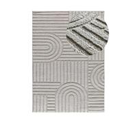 Alfombra geométrico con relieve gris juno, 126x190 cm - atticgo
