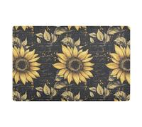 Alfombra Girasol Vintage Lavable Felpudo Entrada Duradera Trampa De Tierra para Jardín Casa Dormitorio 60X40Cm