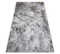 Alfombra GLOSS moderno 528A 58 Mármol Roca elegante glamour marfil / negro 160x220 cm